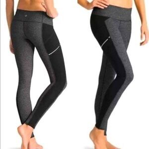 Athleta Criss-Cross Drifter Herringbone‎ Leggings Black Size XXS